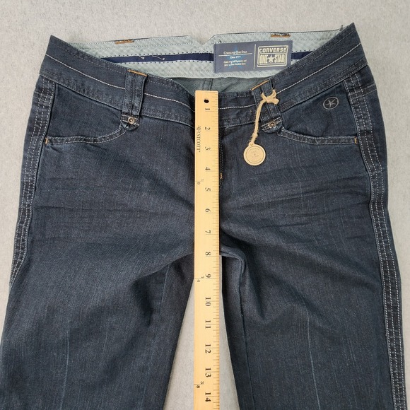 Converse One Star Bootcut Jeans Womens 6 Blue Dark Wash Mid Rise Denim 30x33 - Picture 10 of 16